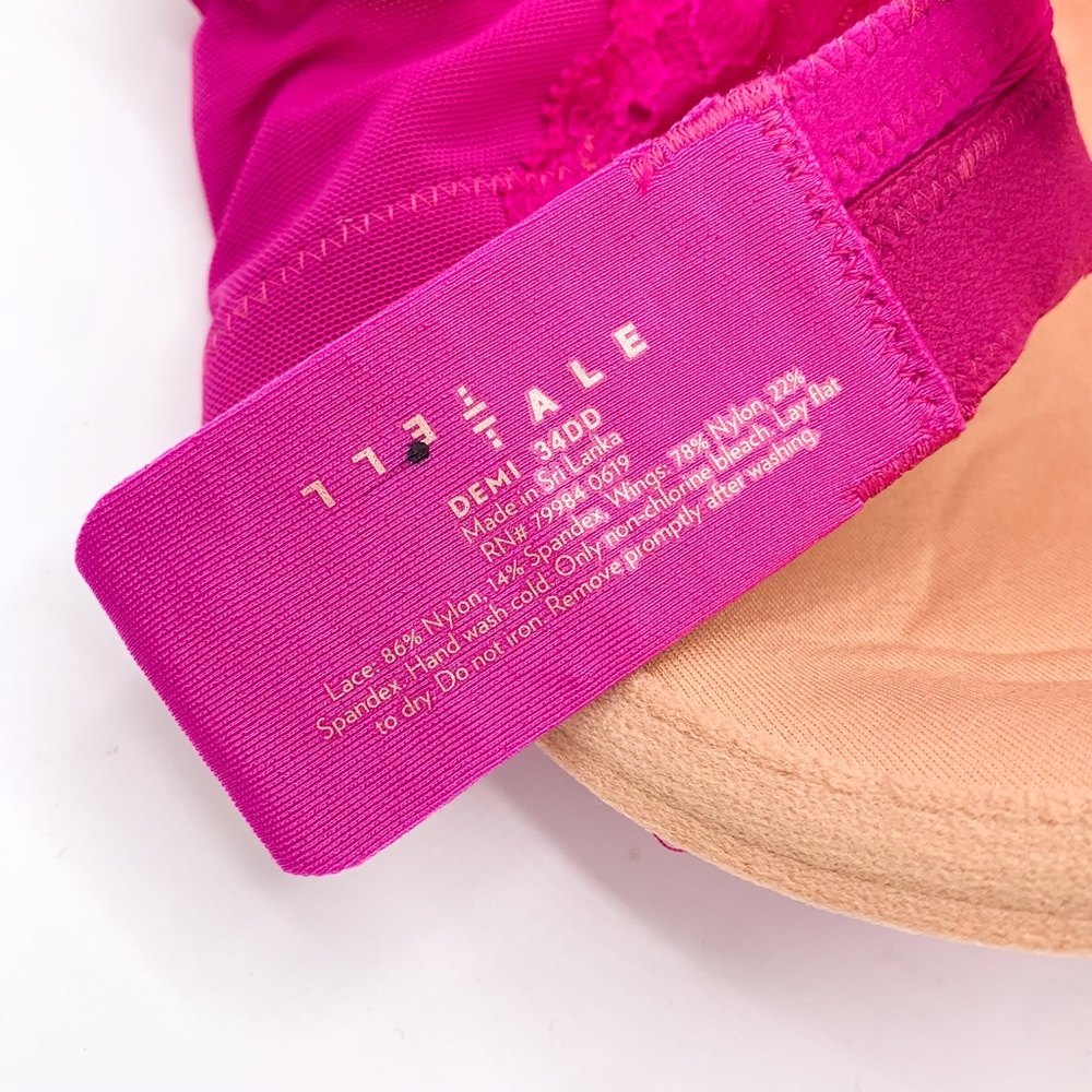 Tell Tale Fuchsia Lace Demi Bra - Picture 5 of 5